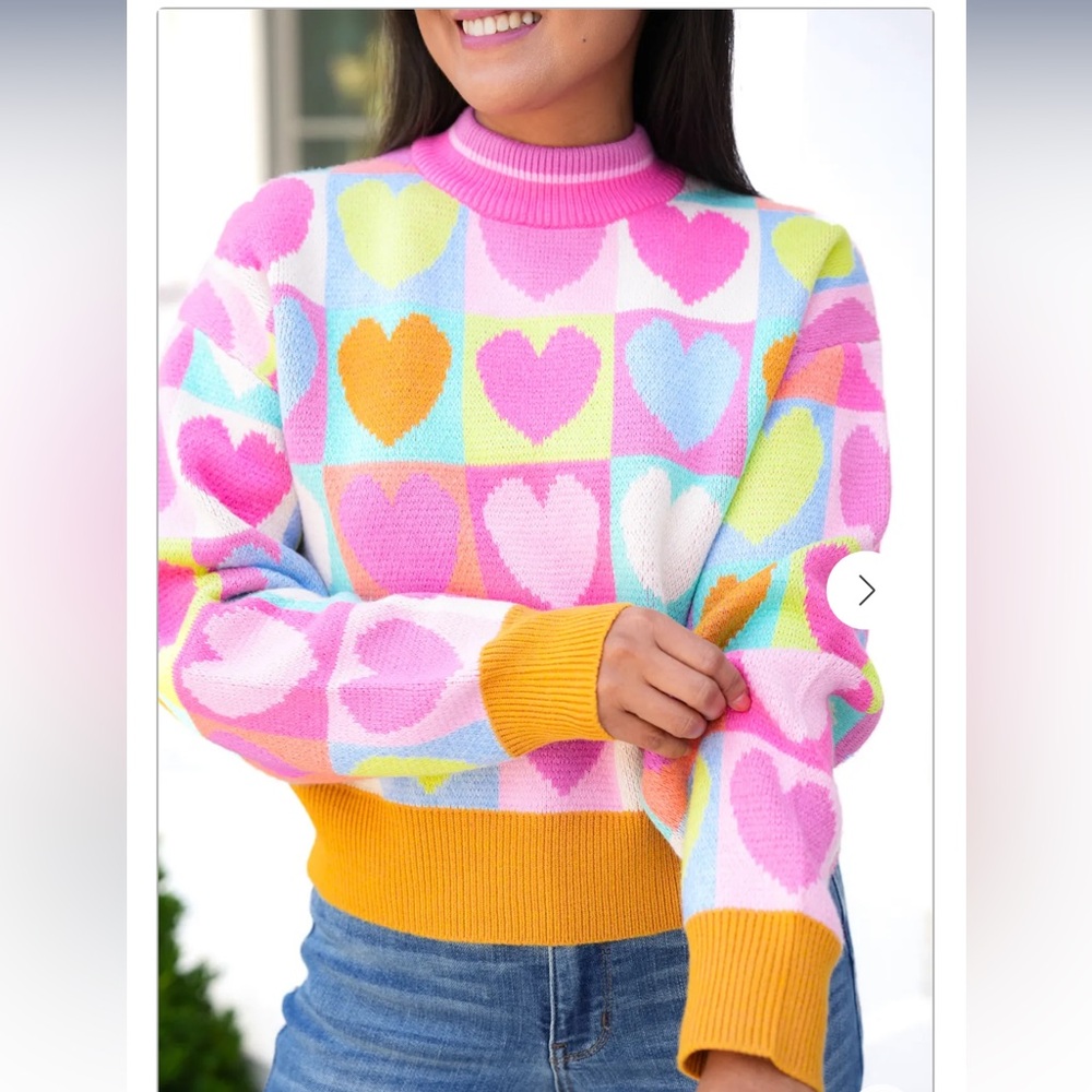 Heart multi colored sweater